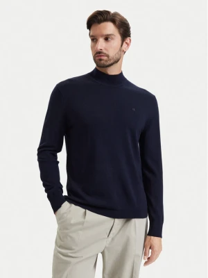 Calvin Klein Sweter LV04LE309G Granatowy Regular Fit