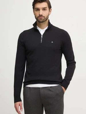 Calvin Klein sweter męski kolor czarny lekki z golferm K10K113748