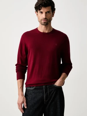 Calvin Klein sweter męski wełniany bordowy