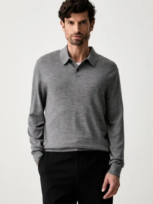Calvin Klein sweter męski wełniany szary