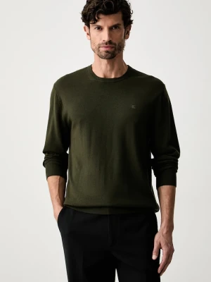 Calvin Klein sweter męski wełniany zielony