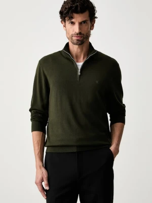 Calvin Klein sweter męski wełniany zielony