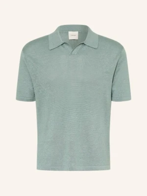 Calvin Klein Sweter Polo Z Lnu blau