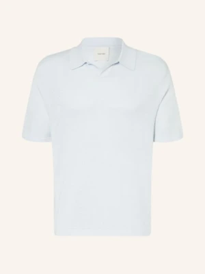 Calvin Klein Sweter Polo Z Lnu blau