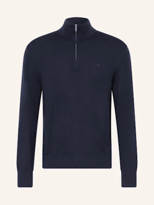 Calvin Klein Sweter Typu Troyer blau
