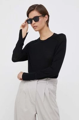 Calvin Klein sweter wełniany damski kolor czarny lekki