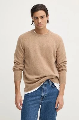 Calvin Klein sweter wełniany męski kolor brązowy K10K113388