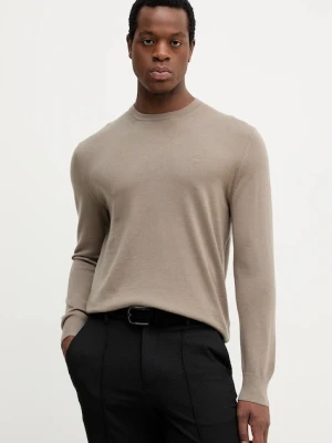 Calvin Klein sweter wełniany męski kolor brązowy lekki LV04LB305G