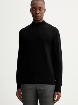 Calvin Klein sweter wełniany męski kolor czarny lekki LV04LE309G
