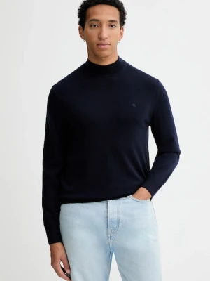 Calvin Klein sweter wełniany męski kolor granatowy lekki LV04LE309G