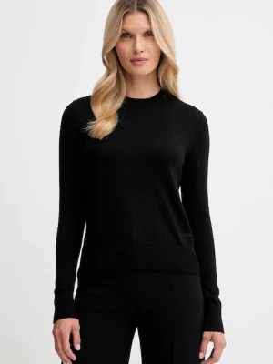 Calvin Klein sweter z dodatkiem wełny damski kolor czarny lekki LV044D370G
