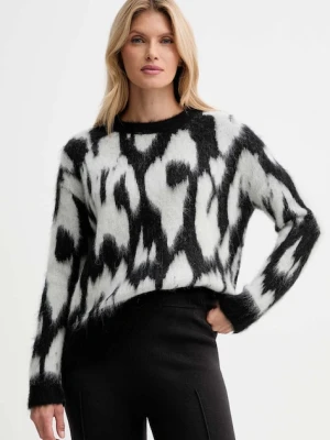 Calvin Klein sweter z dodatkiem wełny damski kolor czarny LV044D343G
