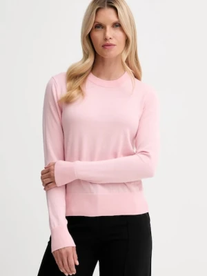Calvin Klein sweter z dodatkiem wełny damski kolor różowy lekki LV044D370G