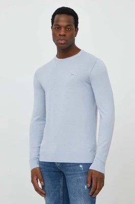 Calvin Klein sweter z domieszką jedwabiu kolor niebieski lekki K10K113159