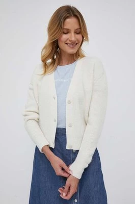 Calvin Klein sweter z domieszką wełny damski kolor beżowy ciepły