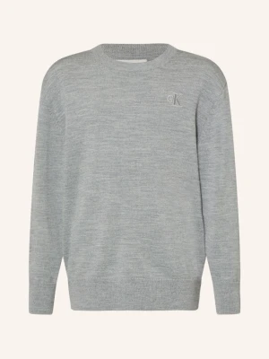 Calvin Klein Sweter Z Wełny Merynosowej grau SZARY