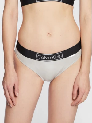 Calvin Klein Swimwear Dół od bikini Classic KW0KW01949 Srebrny