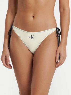 Calvin Klein Swimwear Dół od bikini LV00Q61215 Kremowy
