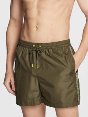 Calvin Klein Swimwear Szorty kąpielowe KM0KM00789 Khaki Regular Fit