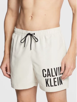 Calvin Klein Swimwear Szorty kąpielowe KM0KM00790 Écru Regular Fit