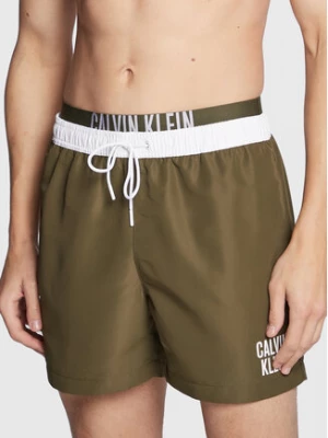 Calvin Klein Swimwear Szorty kąpielowe KM0KM00791 Khaki Regular Fit