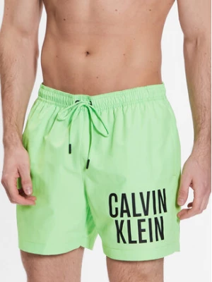 Calvin Klein Swimwear Szorty kąpielowe KM0KM00794 Zielony Regular Fit