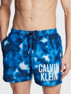 Calvin Klein Swimwear Szorty kąpielowe KM0KM00795 Niebieski Regular Fit