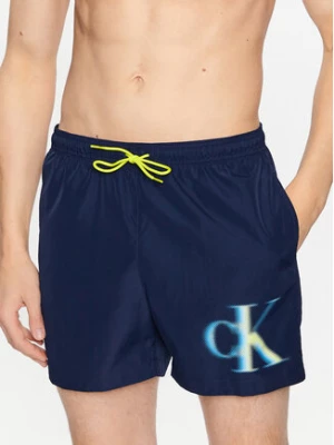 Calvin Klein Swimwear Szorty kąpielowe KM0KM00800 Granatowy Regular Fit