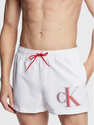 Calvin Klein Swimwear Szorty kąpielowe KM0KM00801 Biały Regular Fit