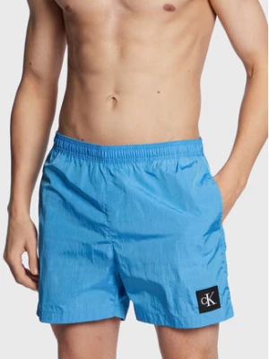 Calvin Klein Swimwear Szorty kąpielowe KM0KM00819 Niebieski Regular Fit