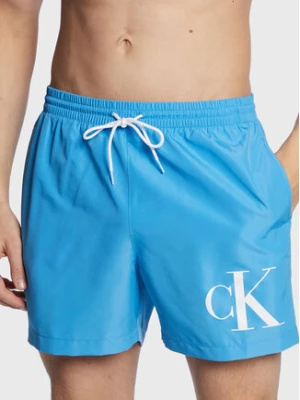 Calvin Klein Swimwear Szorty kąpielowe KM0KM00849 Niebieski Regular Fit