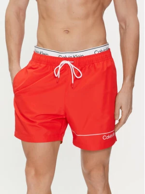 Calvin Klein Swimwear Szorty kąpielowe KM0KM00957 Czerwony Regular Fit