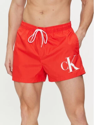 Calvin Klein Swimwear Szorty kąpielowe KM0KM00967 Czerwony Regular Fit