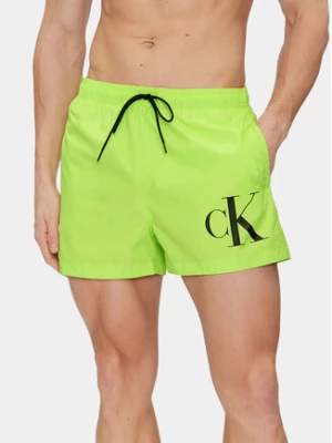 Calvin Klein Swimwear Szorty kąpielowe KM0KM00967 Zielony Regular Fit