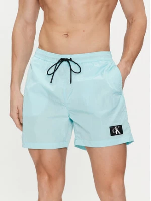 Calvin Klein Swimwear Szorty kąpielowe KM0KM00980 Niebieski Regular Fit