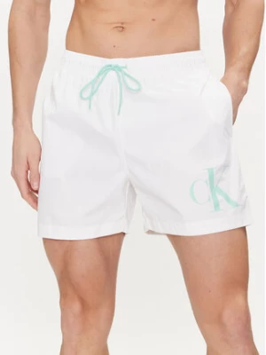 Calvin Klein Swimwear Szorty kąpielowe KM0KM01003 Biały Regular Fit