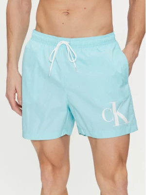 Calvin Klein Swimwear Szorty kąpielowe KM0KM01003 Błękitny Regular Fit