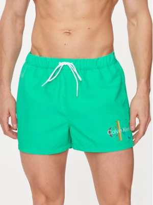 Calvin Klein Swimwear Szorty kąpielowe KM0KM01007 Zielony Regular Fit