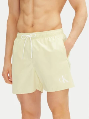 Calvin Klein Swimwear Szorty kąpielowe KM0KM01101 Żółty Regular Fit