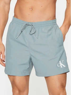 Calvin Klein Swimwear Szorty kąpielowe KM0KM01161 Błękitny Regular Fit