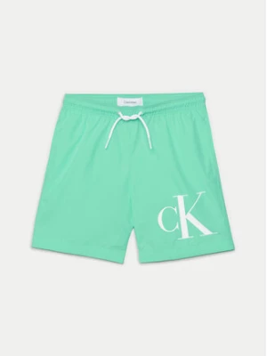 Calvin Klein Swimwear Szorty kąpielowe KV0KV00049 Zielony Regular Fit