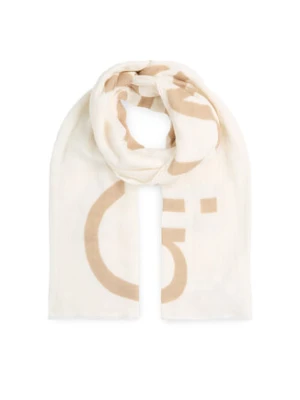 Calvin Klein Szal Bold Logo Cotton Hemp Scarf K60K612975 Écru