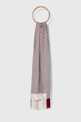 Calvin Klein szal damski kolor bordowy wzorzysty