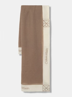 Calvin Klein szal damski z dodatkiem lnu