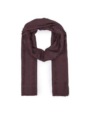 Calvin Klein Szal Emblem Aop Glossy Tonal Scarf LV04F8096G Bordowy