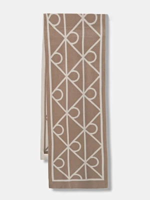 Calvin Klein szalik damski kolor beżowy wzorzysty LV04F8076G