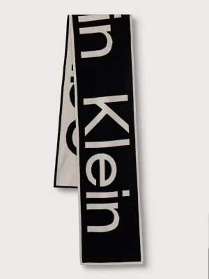 Calvin Klein szalik damski z bawełną czarny