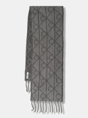 Calvin Klein szalik z dodatkiem wełny męski kolor szary wzorzysty LV04D8072G