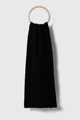 Calvin Klein szalik z domieszką wełny kolor czarny gładki