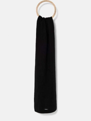 Calvin Klein szalik z domieszką wełny kolor czarny gładki K50K512367